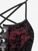 Halloween Costume Gothic Plus Size Lace Up Grommets Cross Girl Print Mesh Crisscross Vintage Dress -  