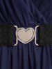 T-shirt Cache-Coeur Ceinturé à Manches Papillon et Chaîne Grande Taille - Bleu L | US 12