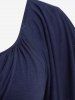 Plus Size Chain Panel Belted Butterfly Sleeve Surplice Top -  