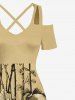 Halloween Costume Skulls Rose Flower Leaf Print Plus Size Matching Outfit For Couples -  