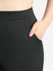 T-shirt Imprimé à Empiècement en Dentelle à Lacets Grande Taille - Concorde 