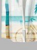 Tenue de Plage Grande Taille Ombrée Imprimé Cocotier et Vélo en Blocs de Couleurs - Multi-A 