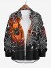 Halloween Costume Pumpkin Spider Web Ombre Colorblock Print Plus Size Matching Outfit For Couples -  