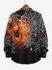 Halloween Costume Pumpkin Spider Web Ombre Colorblock Print Plus Size Matching Outfit For Couples -  