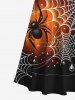 Halloween Costume Pumpkin Spider Web Ombre Colorblock Print Plus Size Matching Outfit For Couples -  