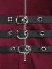 Plus Size Grommets Lace Up Buckles Zipper High Low Midi Dress -  