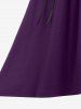 Jupe gothique grande taille à lacets et boutons, bretelles asymétriques - Pourpre  1X | US 14-16