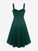 Plus Size Grommets Lace Up Buckles Zipper High Low Midi Dress -  