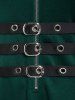Plus Size Grommets Lace Up Buckles Zipper High Low Midi Dress -  