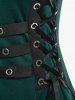 Plus Size Grommets Lace Up Buckles Zipper High Low Midi Dress -  