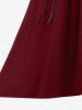 Gothic Plus Size Lace-up Buttons High Low Suspenders Skirt -  