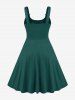 Plus Size Lace Up Buckles A Line Sleeveless Gothic Dress -  