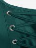 Plus Size Lace Up Buckles A Line Sleeveless Gothic Dress -  