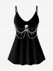 Gothic Skull 3D Bead Rhinestone Print Cami Top (Adjustable Straps) -  