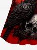 Gothic Cami Bird Skull Print Top (Adjustable Shoulder Strap) -  