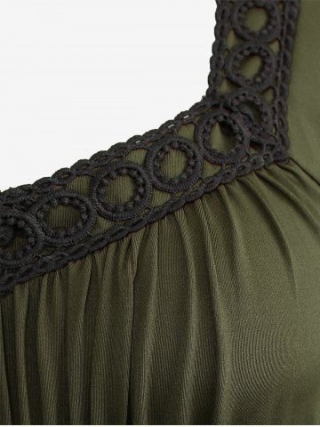 Plus Size Bell Sleeves Ruched Braided Buckle Belted A Line Renaissance Midi Dress