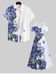 Contrastant Imprimé Feuilles Tropicales Grande Taille pour la Plage - Multi-A 