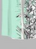 Tropical Leaf Hibiscus Flower Print Plus Size Matching Hawaii Beach Outfit For Couples -  