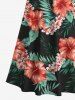 Tenue de Plage à Imprimé Fleurs et Feuilles Tropicales Grande-Taille pour Couples - Multi-A 