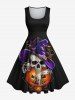 Halloween Costume Pumpkin Skull Bat Hat Print Plus Size Matching Outfit For Couples -  
