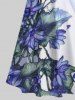 Contrastant Imprimé Feuilles Tropicales Grande Taille pour la Plage - Multi-A 