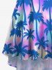 Plus Size Ombre Tie Dye Coconut Tree Print High Low Hawaii Cami Dress -  