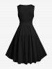 Plus Size Halloween Costume Pumpkin Skull Bat Hat Print 1950s Vintage Dress -  