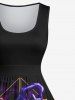Plus Size Halloween Costume Pumpkin Skull Bat Hat Print 1950s Vintage Dress -  
