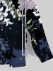 Robe midi trapèze grande taille à imprimé floral et branches, style hawaïen, avec poches fendues et grande taille - Multi-A XS