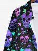 Halloween Costume Colorful Skulls Stars Print Plus Size Matching Outfit For Couples -  