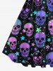 Halloween Costume Colorful Skulls Stars Print Plus Size Matching Outfit For Couples -  