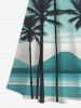 Short de Plage Grande Taille Imprimé Cocotier Floral Contrastant - Vert 