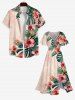 Plus Size Tropical Leaf Flowers Print Split Hawaii Midi Dress -  