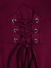 Gothic Plus Size Cold Shoulder Lace Up Grommet Handkerchief Chiffon Asymmetric Dress -  