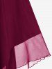 Gothic Plus Size Cold Shoulder Lace Up Grommet Handkerchief Chiffon Asymmetric Dress -  