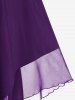 Gothic Plus Size Cold Shoulder Lace Up Grommet Handkerchief Chiffon Asymmetric Dress -  