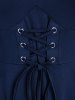 Gothic Plus Size Cold Shoulder Lace Up Grommet Handkerchief Chiffon Asymmetric Dress -  