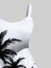 Plus Size Coconut Tree Sun Sea Waves Bird Print Hawaii Tank Dress -  