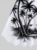 Plus Size Coconut Tree Sun Sea Waves Bird Print Hawaii Tank Dress -  