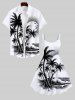 Plus Size Coconut Tree Sun Sea Waves Bird Print Hawaii Tank Dress -  