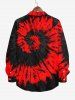 Plus Size Spiral Tie Dye Print Halloween Button Shirt For Men -  