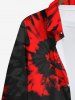 Plus Size Spiral Tie Dye Print Halloween Button Shirt For Men -  