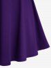 Gothic D-ring PU Leather Panel Ladder Cutout Dress -  