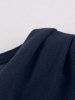 Plus Size Surplice Ruched Zipper Solid Color Vintage Dress -  