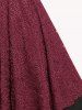 Plus Size Vintage Floral Lace Jacquard Buckled Straps Fit and Flare Belted Dress -  