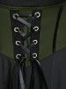 Plus Size Lace Up Cold Shoulder Flare Sleeves High Low Ruched Renaissance Corset Dress -  