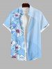 Morning Glory Flower Curve Line Print Plus Size Matching Hawaii Beach Outfit For Couples -  