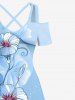 Morning Glory Flower Curve Line Print Plus Size Matching Hawaii Beach Outfit For Couples -  