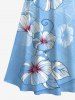 Morning Glory Flower Curve Line Print Plus Size Matching Hawaii Beach Outfit For Couples -  