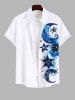 Tenue de Plage pour Couples en Dégradé de Couleurs à Imprimé Etoiles et Lune Grande-Taille - Blanc 